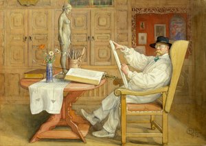 Selvportrett (i det nye studioet) av Carl Larsson