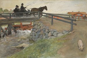 The Bridge, fra A Home-serien, ca. 1895 (wc på papir) av Carl Larsson