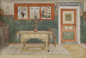 The Dining Room, fra A Home-serien, ca. 1895 (wc på papir) av Carl Larsson