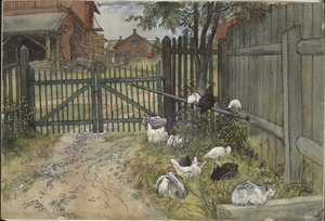 Porten. Fra Et hjem (26 akvareller) av Carl Larsson