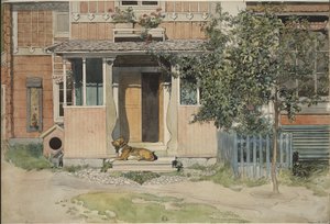 Verandaen. Fra Et hjem (26 akvareller) av Carl Larsson