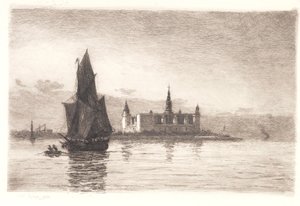 Kveld på Kronborg av Carl Locher