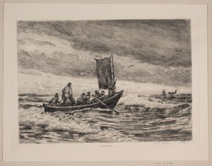Fiskebåt i bølgene