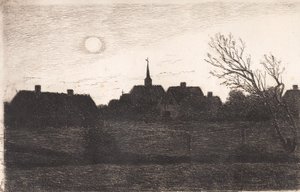 Hornbæk kirke, sommerkveld av Carl Locher