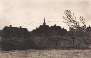 Hornbæk kirke, sommerkveld av Carl Locher