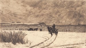 Vinterdag på Hornbæk av Carl Locher