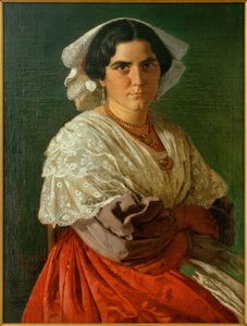 C.L.Jessen, portrett av en italiensk kvinne i nasjonaldrakt