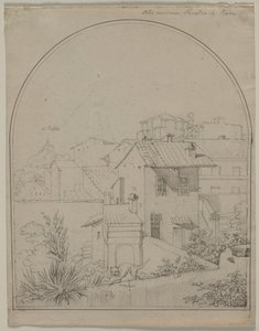 Utsikt fra mitt vindu i Roma (recto) av Carl Ludwig Tischbein