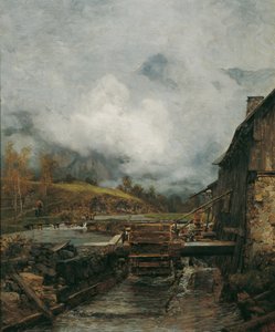Vannmølle i Goisern (etter Emil Jakob Schindler) av Carl Moll
