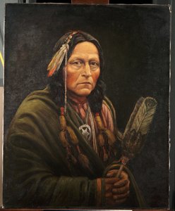 Osage mann, Bro-Ga-Hee-Ge (olje på lerret)