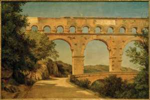 Pont du Gard nær Nîmes / maleri av Carl Morgenstern