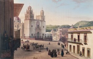 Plaza Mayor de Guanajuato (farget gravering)