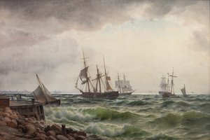 Skip under land etter en storm av Carl Neumann