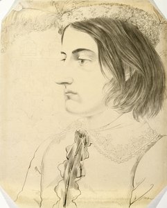 Ludwig Simon, teologisk student, 1816 (penn og pensel og svart blekk på vevd papir)