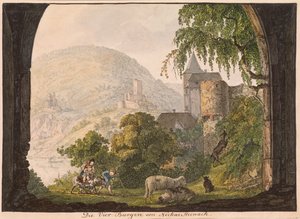 De fire slottene til Neckar Steinach (wc på papir)