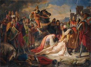 Charles I av Anjou over liket av Manfred etter slaget ved Benevento 26. februar 1266, 1838
