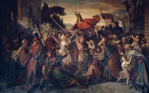 Mottakelsen av Manfred (1231-1266) av saracenerne i Luceria i 1254