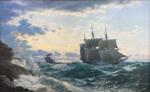Skip som morgenen etter en storm rydder landet for seg selv av Carl Rasmussen