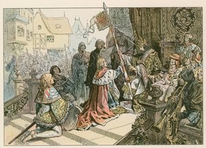 Frederick I (1371-1440) med Sigismund i Konstanz ble belønnet med landet Kurmark i 1417 av Carl Rohling