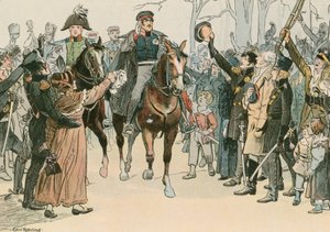 Frederick William III, konge av Preussen (1770-1840), henvendte seg til publikum i Wroclaw i mars 1813 av Carl Rohling