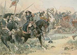 Frederick William, den store kurfyrsten (1620 -1688), i slaget ved Ferhbellin i 1675 av Carl Rohling