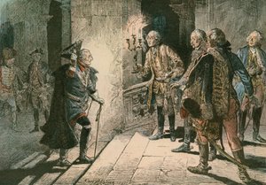 Fredrik den store (1712-1786) ved slottet i Lissa på kvelden av slaget ved Leuthen i 1757