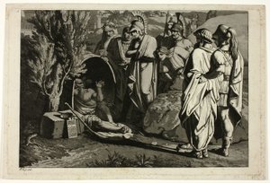 Diogenes i karet hans med Alexander og hans generaler