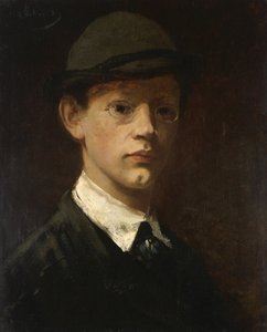 mannsportrett av Carl Schuch