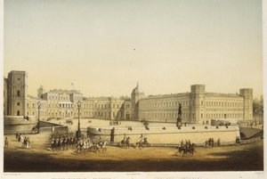 Utsikt over Main Gatchina-palasset, midten av 1800-tallet. av Carl Schulz