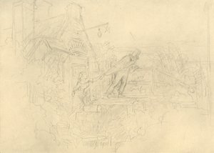 Der Zechpreller, midten av slutten av 1800-tallet, c1924. av Carl Spitzweg