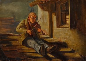 Den hornede fiolinisten av Carl Spitzweg