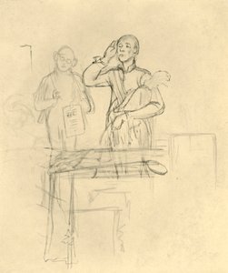 Die Meldung, midten av slutten av 1800-tallet, c1924. av Carl Spitzweg