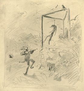 Galgenmusik, midten av slutten av 1800-tallet, c1924. av Carl Spitzweg
