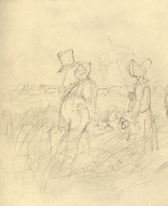 Sonntagsspaziergang, midten av slutten av 1800-tallet, c1924. av Carl Spitzweg