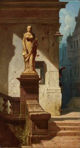 Lovens øye Justitia, 1857. av Carl Spitzweg