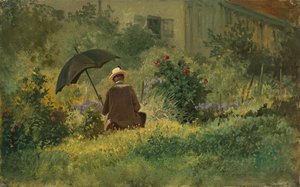 Maleren i hagen, ca. 1860 (olje på lerret) av Carl Spitzweg