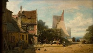 Vertshus ved innsjøen av Carl Spitzweg