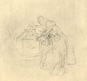 Zollvisitation II, midten av slutten av 1800-tallet, c1924. av Carl Spitzweg