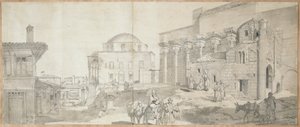 Hadrians bibliotek og den store moskeen i Athen av Carl Wilhelm Freiherr von Heideck