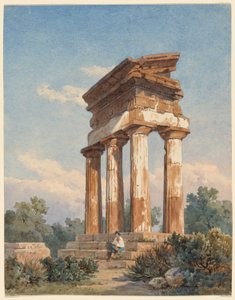 En tempelruin i Agrigento av Carl Wilhelm Götzloff