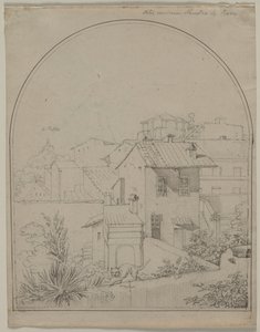 Utsikt fra mitt vindu i Roma recto Soldier in a Landscape verso, ca. 1817. av Carl Wilhelm Tischbein