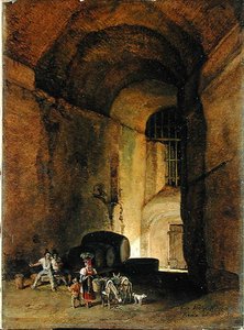 An Osteria, 1830 (1836?) (olje på papir på lerret) av Carl Wilhelm von Heidick
