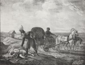 Keiser Alexander I hjelper en trengende person, 1820. av Carl von Hampeln
