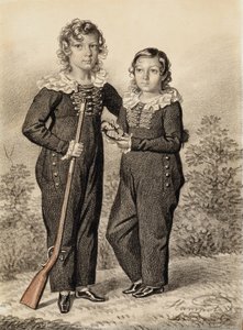 Portrett av Alexander og Alexei Dondukov-Korsakov, slutten av 1820-tallet-begynnelsen av 1830-tallet. av Carl von Hampeln