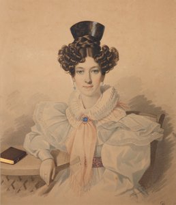 Portrett av Anna Platonovna Plautina 1808-1886, 1830-årene. av Carl von Hampeln