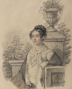 Portrett av Olga Nikolaevna Kokoshkina, født Rezanova 1802-1828, mellom 1824 og 1828.
