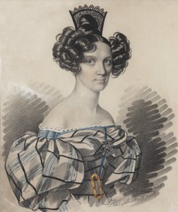 Portrett av Olga Nikolaevna Talyzina, født Zubova 1803-1882, tidlig på 1830-tallet.