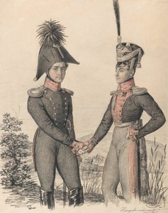 Portrett av Pyotr Petrovich Esipov 1797-1876 og Pavel Yakovlevich de Witte 1796-1864, tidlig i 182