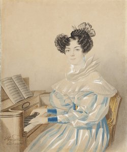 Portrett av Tatiana Petrovna Lvova 1789-1848, født Poltoratskaya, 1820-årene. av Carl von Hampeln