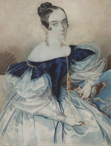 Portrett av en dame med en Lorgnette, 1830-tallet.